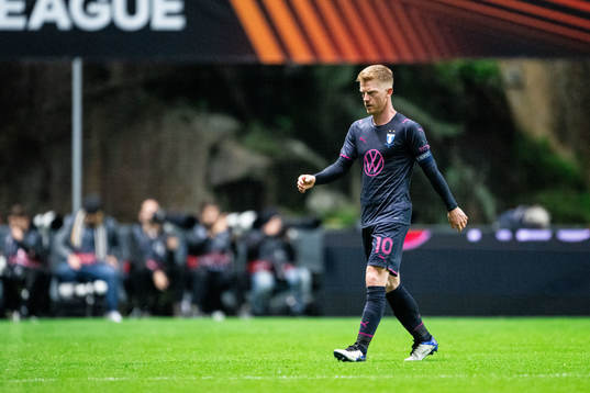 Anders Christiansen of Malmö FF looks dejected