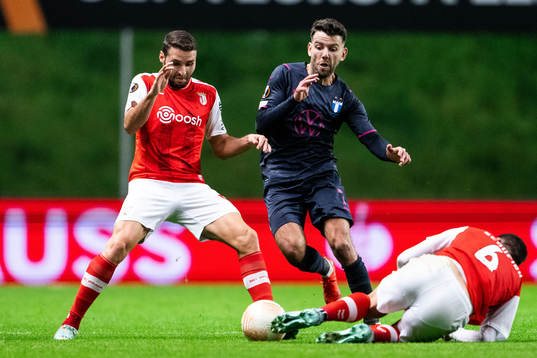 Erdal Rakip of Malmö FF and Abel Ruiz of Braga