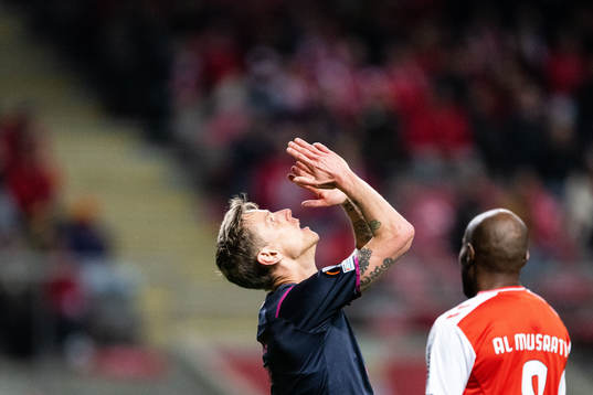 Søren Rieks of Malmö FF looks dejected