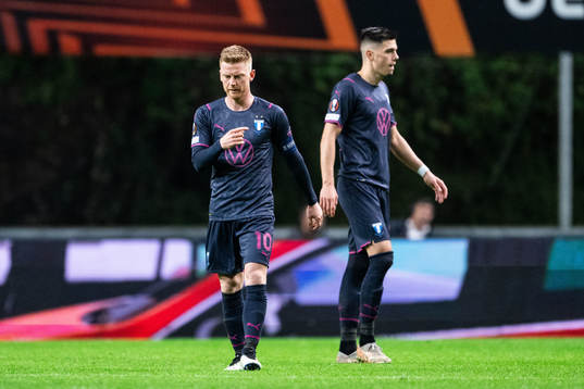 Anders Christiansen of Malmö FF looks dejected