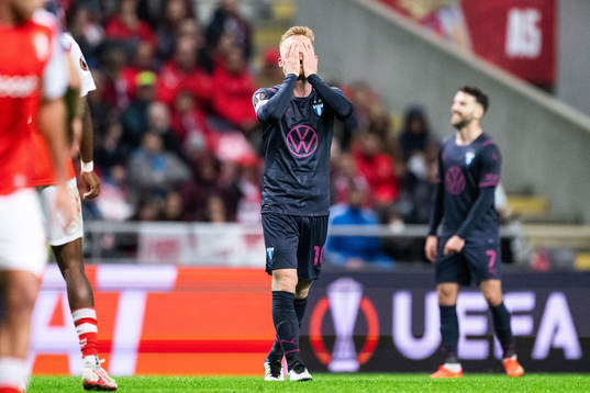 Anders Christiansen of Malmö FF looks dejected
