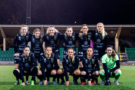 Umeås startelva ställer upp för en lagbild