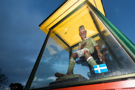 En staty av Jönköpings Södras Karl Simonsson