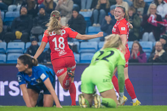 Signe Gaupset of Brann celebrates