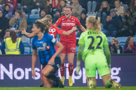 Signe Gaupset of Brann celebrates