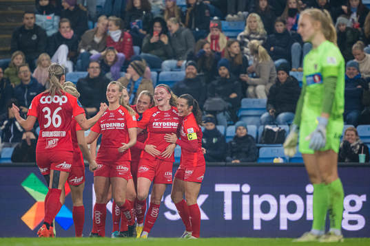 Signe Gaupset of Brann celebrates