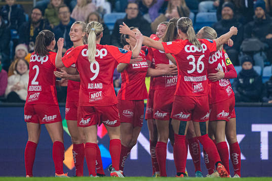 Signe Gaupset of Brann celebrates