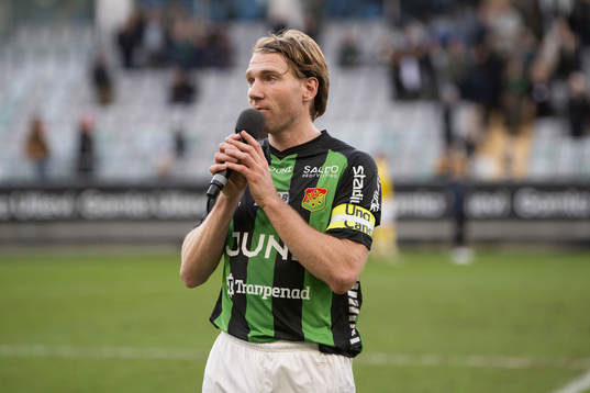 GAIS Lagkapten August Wängberg i halvtidspausen