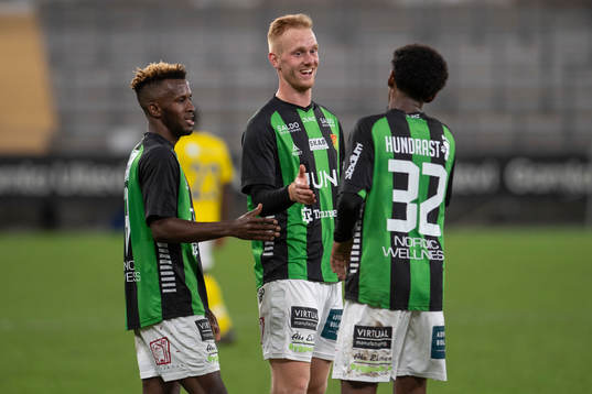 GAIS Richard Friday, Viktor Krüger och Harun Ibrahim jublar