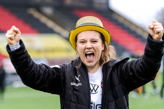 FC Rosengårds Fiona Brown jublar