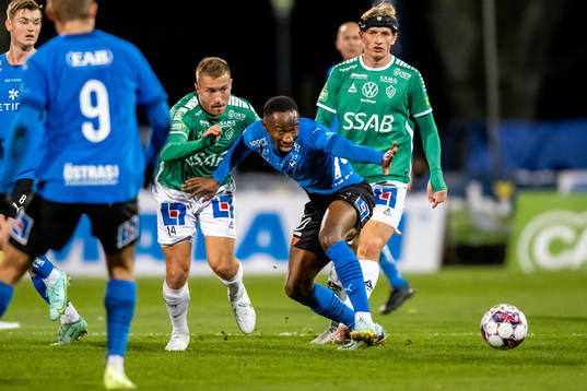 Brages Jacob Stensson och Halmstads Sadat Karim