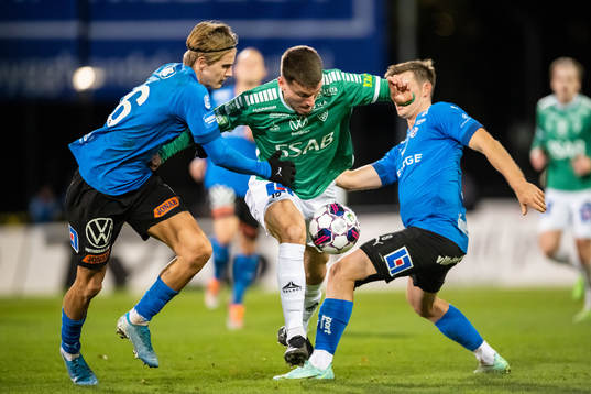 Halmstads Erik Ahlstrand, Jonathan Svedberg  och Brages