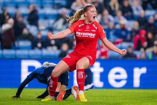 Signe Gaupset of Brann celebrates