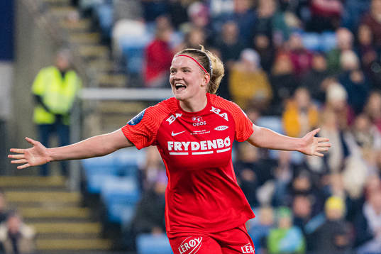 Signe Gaupset of Brann celebrates