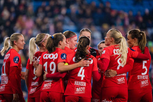 Signe Gaupset of Brann celebrates