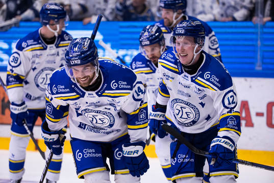 Leksands Oskar Lang och Kalle Östman jublar