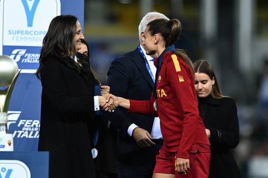 Players of Roma celebrate