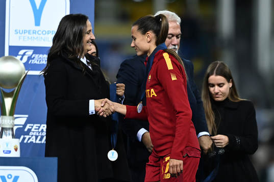 Players of Roma celebrate