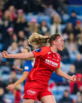 Signe Gaupset of Brann celebrates