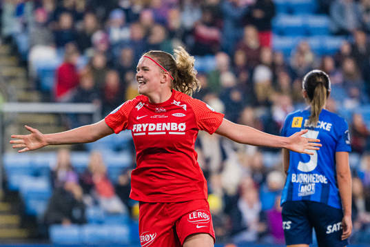 Signe Gaupset of Brann celebrates
