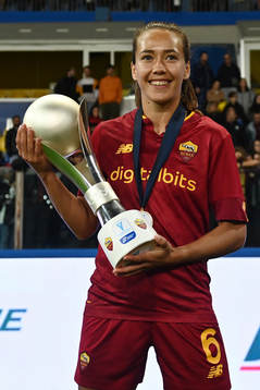 Elin Landström of Roma celebrate