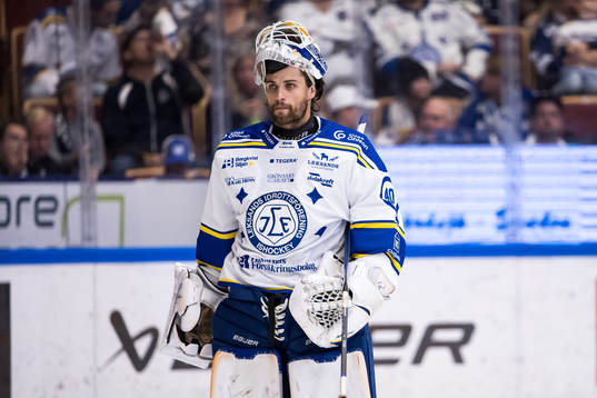 Leksands målvakt Mantas Armalis deppar