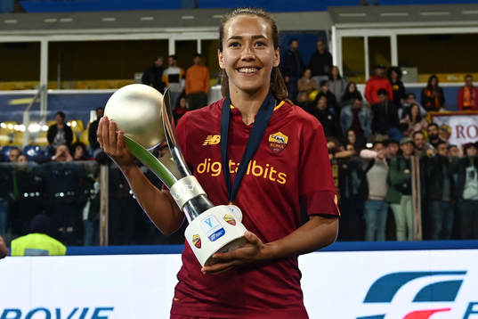 Elin Landström of Roma celebrate