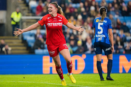 Signe Gaupset of Brann celebrates