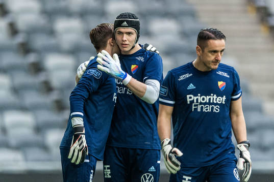Djurgårdens målvakt Andre Picornell och målvakt Jacob