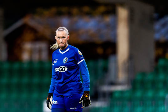 Växjös målvakt Tilda Torstensson deppar