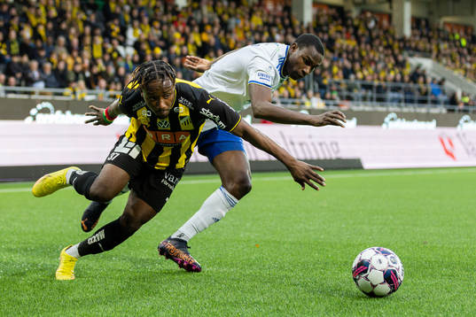 Häckens Ibrahim Sadiq och IFK Norrköpings Godswill Ekpolo