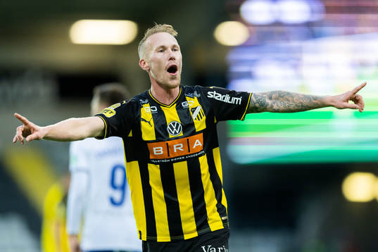 Häckens Mikkel Rygaard Jensen jublar