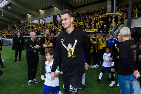 Häckens Johan Hammar innan fotbollsmatchen i Allsvenskan