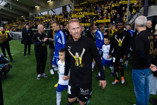 Häckens Mikkel Rygaard Jensen innan fotbollsmatchen i