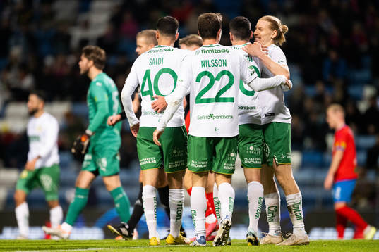 Hammarbys spelare jublar