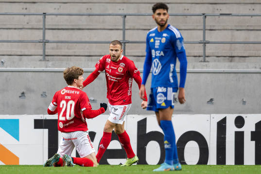Kalmars Oliver Berg och Filip Sachpekidis jublar