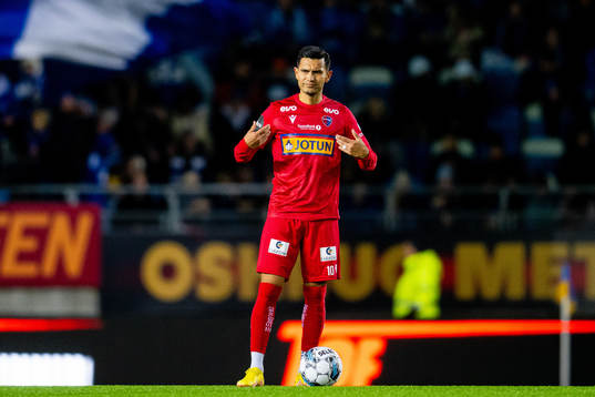 Deyver Antonio Vega Alvarez of Sandefjord looks dejected