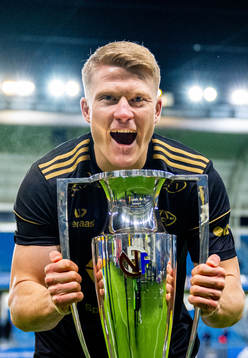Kristian Eriksen of Molde celebrates with the trophy