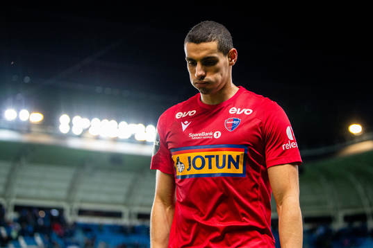 Mohamed Ofkir of Sandefjord looks dejected