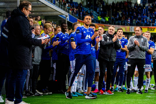 Mathis Bolly of Molde celebrates winning the league
