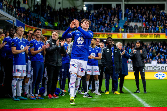 Mathias Fjørtoft Løvik of Molde celebrates winning the