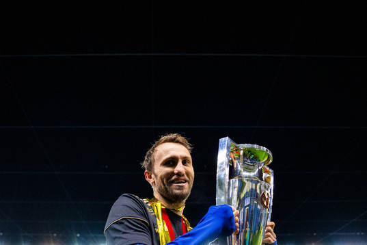 Magnus Wolff Eikrem of Molde celebrates with the trophy