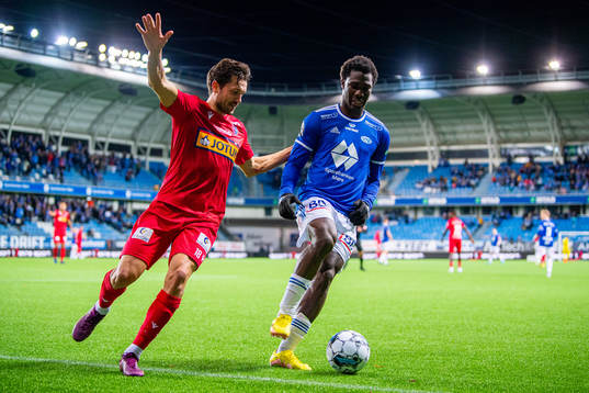 Fredrik Mani Pålerud of Sandefjord and Datro David Fofana