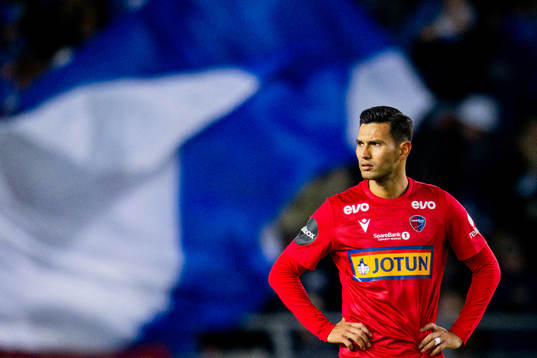 Deyver Antonio Vega Alvarez of Sandefjord looks dejected