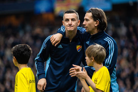 Djurgårdens Haris Radetinac och Gustav Wikheim