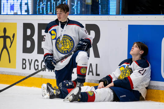 Stockholm syds Arvid Drott och Tsimafej Tuzin deppar