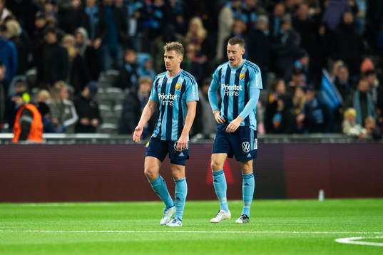 Djurgårdens Rasmus Schuller och Jesper Löfgren deppar