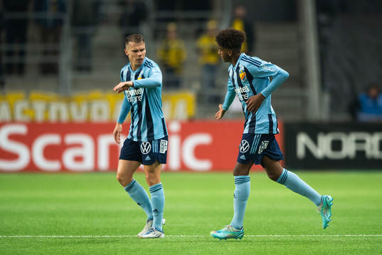 Djurgårdens Elias Andersson och Isak Alemayehu Mulugeta