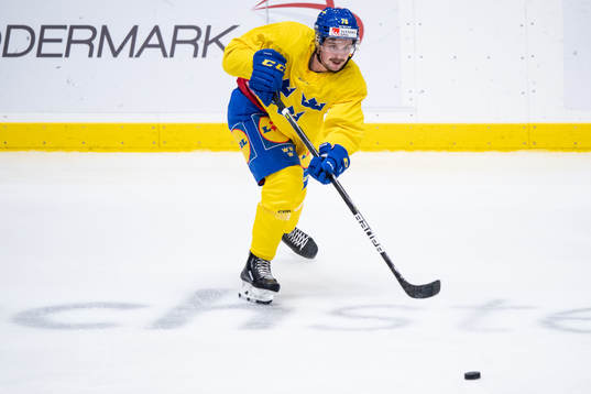 Jonathan Dahlen of Sweden at a training session with the