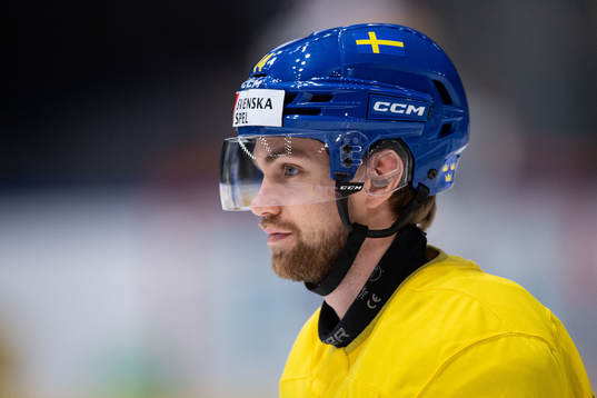 Oskar Lang of Sweden at a training session with the